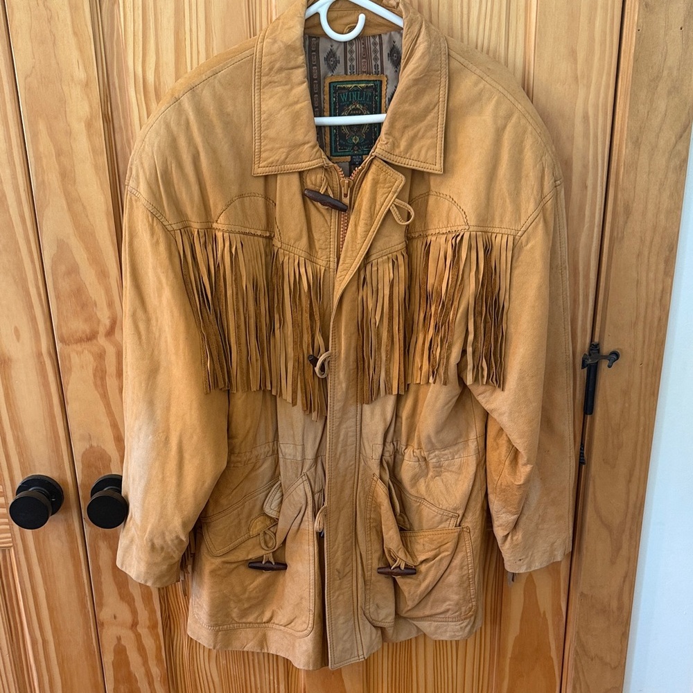 Vintage Tan Fringe Leather Jacket Winlit
